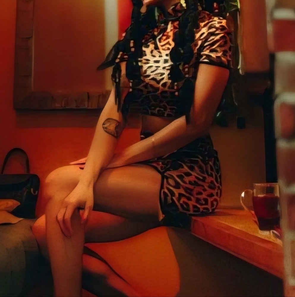 Cheongsam Style Leopard Print Stretch Satin Mini Skirt and Crop Top Set